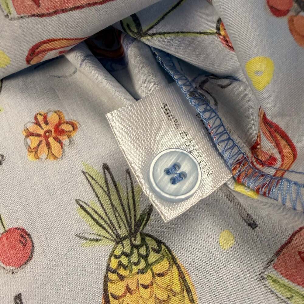 Tulip B Unique Vintage Tropical Tie-Front Crop Button-Up Sz XL - Picture 5 of 7